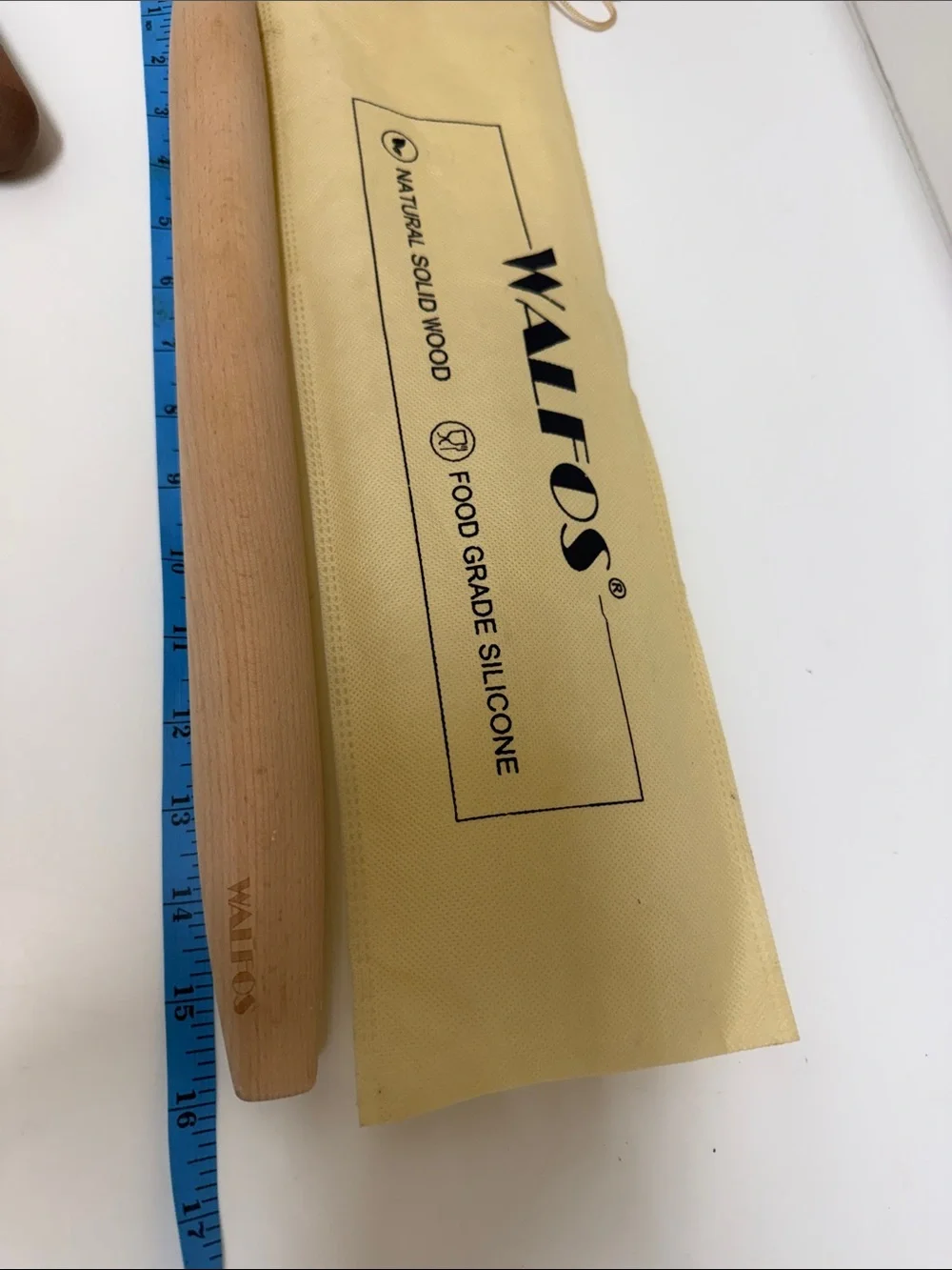 Walfos Natural Wood Rolling Pin Set in Brown